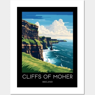 A Pop Art Travel Print of the Cliffs of Moher - The Burren - Ireland Posters and Art